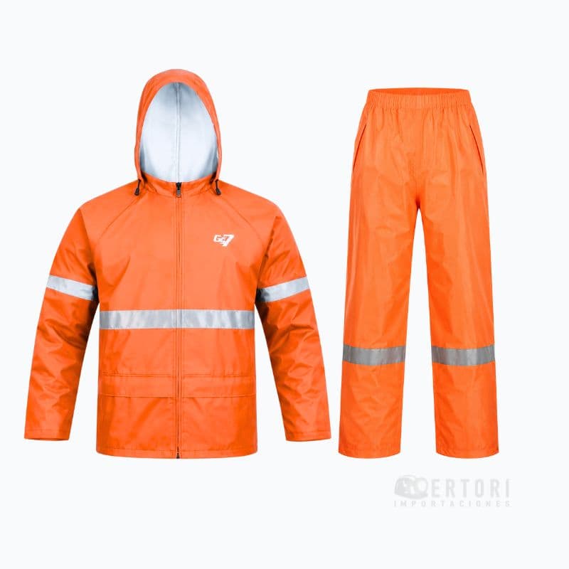 Ropa de agua y para perforación GS7 de PU/PVC Naranja